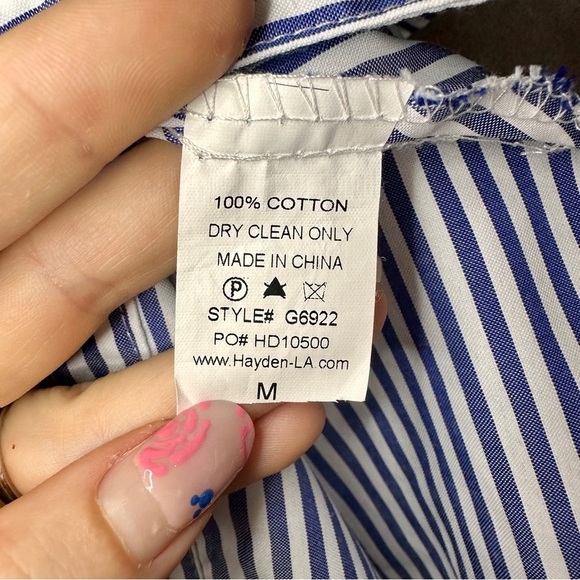 NWOT HAYDEN Girls Blue Stripe Sleeveless Button Top (M) - Picture 9 of 10